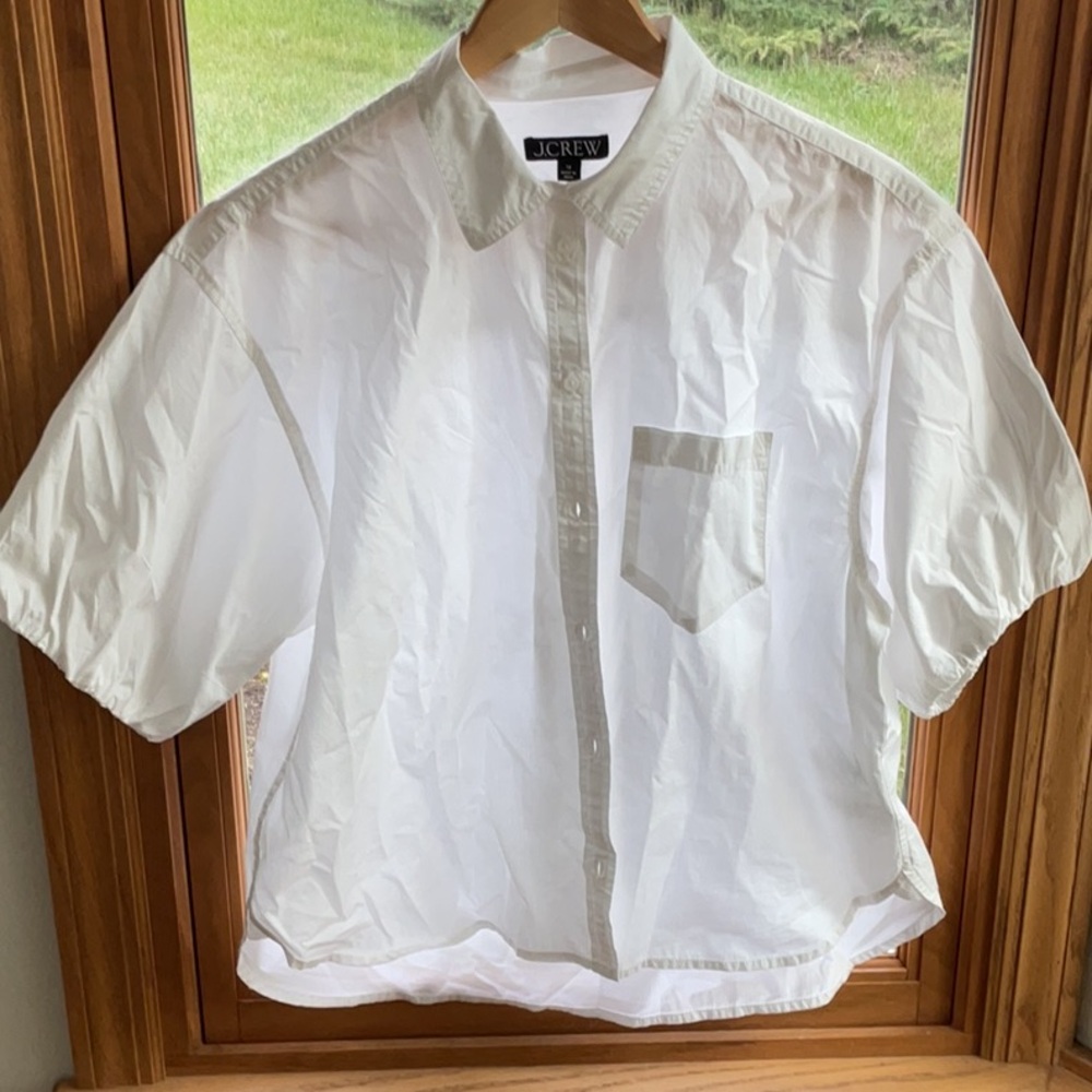 J. Crew Women’s White Casual Button Down Shirt